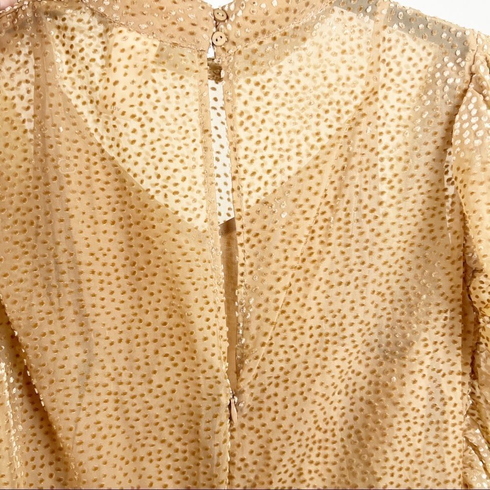 H&M Puff Sleeved Mini Dress in Dark Beige, Size 4 - Picture 10 of 16